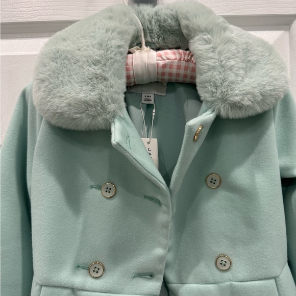 NWT Janie and Jack faux fur coat with matching scarf - Picture 2 of 12
